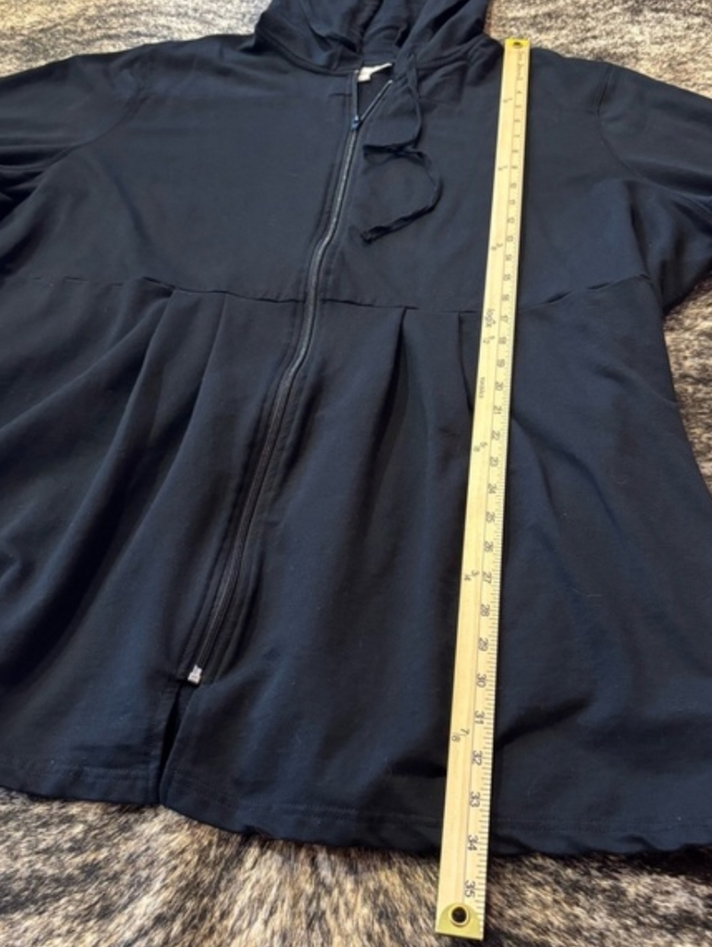 WOMAN WITHIN BLACK FRENCH TERRY SWING JACKET FULL ZIP SIZE 3X - Picture 6 of 8